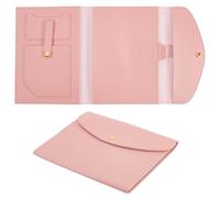 OLYCRAFT Funda de libro reutilizable rosa ajustable de 175 x 220 mm, de piel sintética, protector de tapa dura para lectura, colección de lectura, protección de almacenamiento