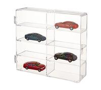 OLYCRAFT Vitrina acrílica de 8 Compartimentos para Coche, Caja de exhibición de acrílico, Caja de Almacenamiento Transparente para Modelos de Coche y Cuentas de joyería, 19,5 x 17 x 4,4 cm