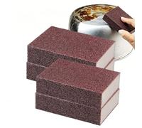 OLYGEE Magic Cleaning Sponge, Nano Carborundum Emery Sponge Scrubber for Heavy Duty Cleaning, Carbide Scouring Pad for Stainless Steel Pans BBQ Grill Stove (4pcs)