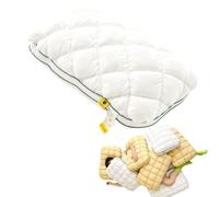 OLYGEE Puff Pillow Marshmallow Soft, Fluffy Cloud-Like Sleeping Pillow for Adults, Quilted Polyester Fiber Fill Bed Pillow for Side and Back Sleepers, 48x74cm 3 Loft Choice (#B,Low)