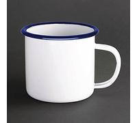 Olympia 6 x taza esmaltada 350 ml 12 fl oz vaso de acero inoxidable apto para lavavajillas