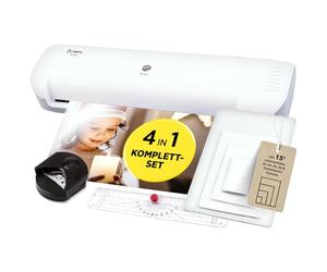 Olympia A210 Plastificadora 4 en 1 A4 | Juego de Laminación A4 | Laminadora | Calefacción Rápida | Laminadora, Cortadora de Papel y Redondeadora de Esquinas | Ideal para Oficina, Escuela y Hogar |