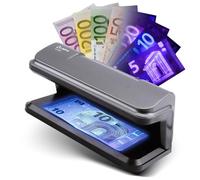 Olympia Detector de billetes UV 587, luz UV de 365 nm para comprobación de billetes, 2 potentes LED UV de 3 W, comprobador de billetes falsos para billetes, comprobador de billetes con puerto USB,