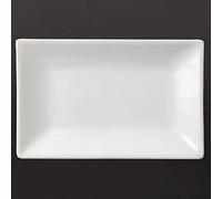 Olympia - Juego de 6 platos rectangulares (200 x 130 mm, porcelana), color blanco