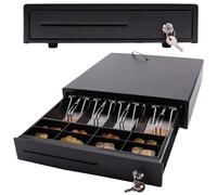 Olympia MD 335C - Cajón de efectivo con 4 compartimentos para billetes y 8 para monedas - Conector RJ-12 12-24V inverso. Caja registradora sólida de 36,8 x