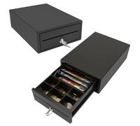 OLYMPIA Mini 208 Cajón de efectivo de metal completo | Base para caja registradora | Cajón con 6 monedas y 3 compartimentos para billetes | Conector RJ12 y cerradura