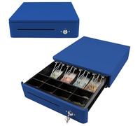 OLYMPIA S 330 azul | Caja registradora con 8 compartimentos para monedas y 4 compartimentos para billetes | robusta base de metal | Caja registradora con cerradura y conector RJ11/RJ12