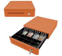OLYMPIA S 330 Orange | Caja registradora con 8 compartimentos para monedas y 4 compartimentos para billetes | robusta base de metal | Caja registradora con cerradura y conector RJ11/RJ12