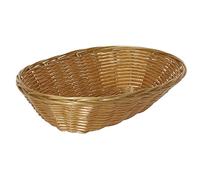 Olympia T364 Poly mimbre oval cesta de alimentos, 230 mm x 150 mm x 65 mm, marrón (Pack de 6)