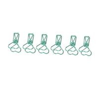 Omabeta Clips de Carpeta con Forma de Corazón de Cola Larga Ahuecados de Metal para Suministros de Oficina, Regalo de 100 Uds. (Verde)