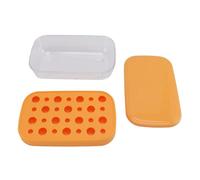 Omabeta Molde Redondo para Hacer Cubitos de Hielo, Bandeja Flexible de Fácil Liberación con Tapa para Fiestas en Casa, 1 Caja para Hacer Hielo (Naranja multicapa)