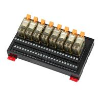 Omabeta Tablero de Control de Módulo de Relé de 8 Canales, Diseño Compacto para Control PLC en Equipos Industriales, ABS y Acero Inoxidable, 1 Unidad