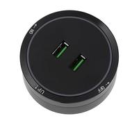 Omabeta Toma de Corriente USB, Toma Deslizante, 2 Puertos USB, 180 a 250V, Aparador Negro, Salida Doméstica para Cocina