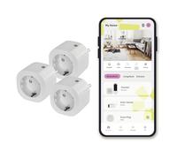 OMAJIN by Netatmo, Pack de 3 Enchufes Conectados, Monitor de Energía, Control remoto, Medidor de energía, Retardo de desconexión, Ahorro de energía, WIFI 2.4GHz/Bluetooth, 16 A/3 680 W, OBU-3SP-SK