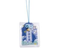Omamori japonés Omamori - Motivos de Onda Kanagawa - Estampe de Hokusai - Amuleto de la Suerte Tradicional - 6 x 4 cm - Azul - Tela, plástico - Objeto Deco - Idea de Regalo Asia