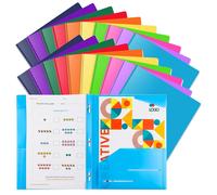 Omgoods - 20 carpetas de plástico de colores con anillas - Ideales para la oficina y la escuela
