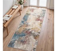 Omgoods - Alfombra lavable - Pelo corto, 80 x 150 cm, rojo y azul