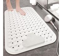 Omgoods - Alfombrilla antideslizante para ducha, 80 x 50 cm, con ventosas y orificios de drenaje