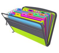 Omgoods - Carpeta de archivo expandible con 13 compartimentos de colores - Organizador de documentos A4, color verde