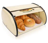 Omgoods - Contenedor grande para pan - Recipiente vintage para pan - Contenedor metálico para pan - Caja de almacenamiento para pasteles - 34x23x14,5 cm - Almacenamiento de alimentos