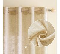 Omgoods - Cortinas Modernas - Juego de 2 - Translucidas - Sin arrugas - 140 x 160 cm - 30% lino / 70% poliéster - Duraderas - Decoración para ventanas