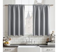 Omgoods - Cortinas opacas modernas para cocina - Juego de 2, color gris claro, 60x120 cm