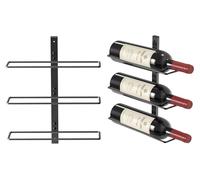Omgoods - Estante de pared para 3 botellas - Soporte de metal resistente - Estante de vino para montaje en pared - Duradero y elegante - Acabado de alta calidad - Ideal para cocina, bar o bodega