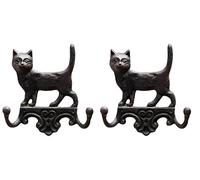Omgoods - Ganchos dobles de hierro fundido, robustos y con motivos de animales, perfectos para el baño y el dormitorio