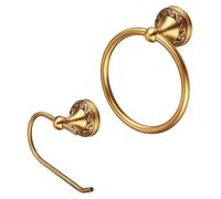 Omgoods - Juego de 2 accesorios de baño antiguos de latón