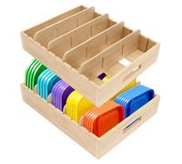 Omgoods - Juego de 2 organizadores de bambú para tapas, con 5 compartimentos para organizar la cocina
