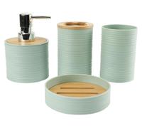 Omgoods - Juego de 4 accesorios para baño que incluye dispensador de jabón y soporte para cepillos de dientes