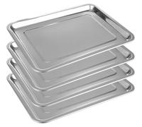 Omgoods - Juego de 4 bandejas para hornear - Acero inoxidable, 40 x 30 x 2 cm
