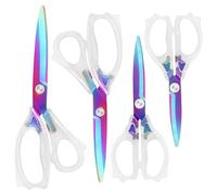 Omgoods - Juego de 4 tijeras coloridas con hojas de titanio