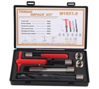 Omgoods - Kit de reparación de roscas M16x1.5 - Medidor de roscas - Acero inoxidable - Inserto Helicoil - Juego de brocas y machos - Llave de instalación - Juego de tornillos para roscas