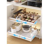 Omgoods - Paquete de 2 organizadores extensibles para cajones de cocina - Blanco