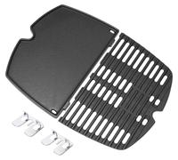 Omgoods - Rejilla para parrilla de hierro fundido - Piezas de repuesto para Weber Q100/Q1000 - 43,2 x 32 cm - 2 unidades - Ajuste perfecto - Adecuada para parrillas a gas - Plancha para parrilla