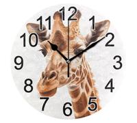 Omgoods - Reloj de pared con diseño de jirafa - Reloj decorativo silencioso