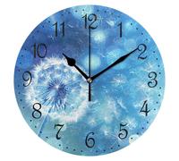 Omgoods - Reloj de pared "Margaritas en burbujas" - Reloj silencioso y decorativo, 25x25 cm