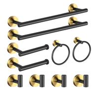 Omgoods - Set de accesorios para baño de 10 piezas, que incluye barras para toallas y soportes para papel higiénico