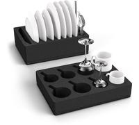 Omgoods - Soporte de cubiertos de espuma para caravanas y barcos, con espacio de almacenamiento para 8 platos y 8 vasos