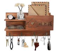 Omgoods - Soporte de madera para llaves y cartas con 4 ganchos