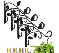Omgoods - Soporte para plantas colgantes, 30 cm, montaje en pared, colgador decorativo de acero inoxidable para plantas, apto para interiores y exteriores (pack de 4 unidades)