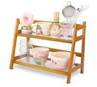 Omgoods - Soporte para tazas de bambú - Organizador de café y té de 2 niveles para la cocina