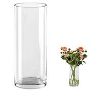 Omgoods - Vaso cilíndrico de vidrio grande de 40 cm para flores