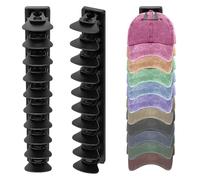 OMJMYY 2 Piezas Organizador Gorras para Pared, Colgador Gorras Autoadhesivo Soporte para Gorras Soporta Hasta 40 Sombreros Sin Taladro para Armario Puerta Dormitorio y Tiendas(Negro)