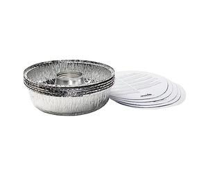 Omnia Juego de 5 moldes de aluminio con tapas para horno