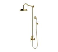 OMNIRES Armance - Conjunto de ducha con grifo, diámetro 22,5 cm, latón cepillado AM5244BSB