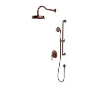 OMNIRES Armance - Conjunto de ducha con grifo empotrado, con cuerpo de montaje, diámetro 22,5 cm, cobre cepillado SYSAM20ORB