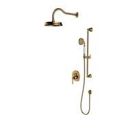 OMNIRES Armance - Conjunto de ducha con grifo empotrado, con cuerpo de montaje, diámetro 22,5 cm, dorado SYSAM20GL