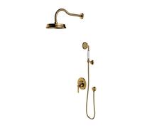 OMNIRES Armance - Conjunto de ducha con grifo empotrado, con cuerpo de montaje, diámetro 22,5 cm, dorado SYSAM10GL